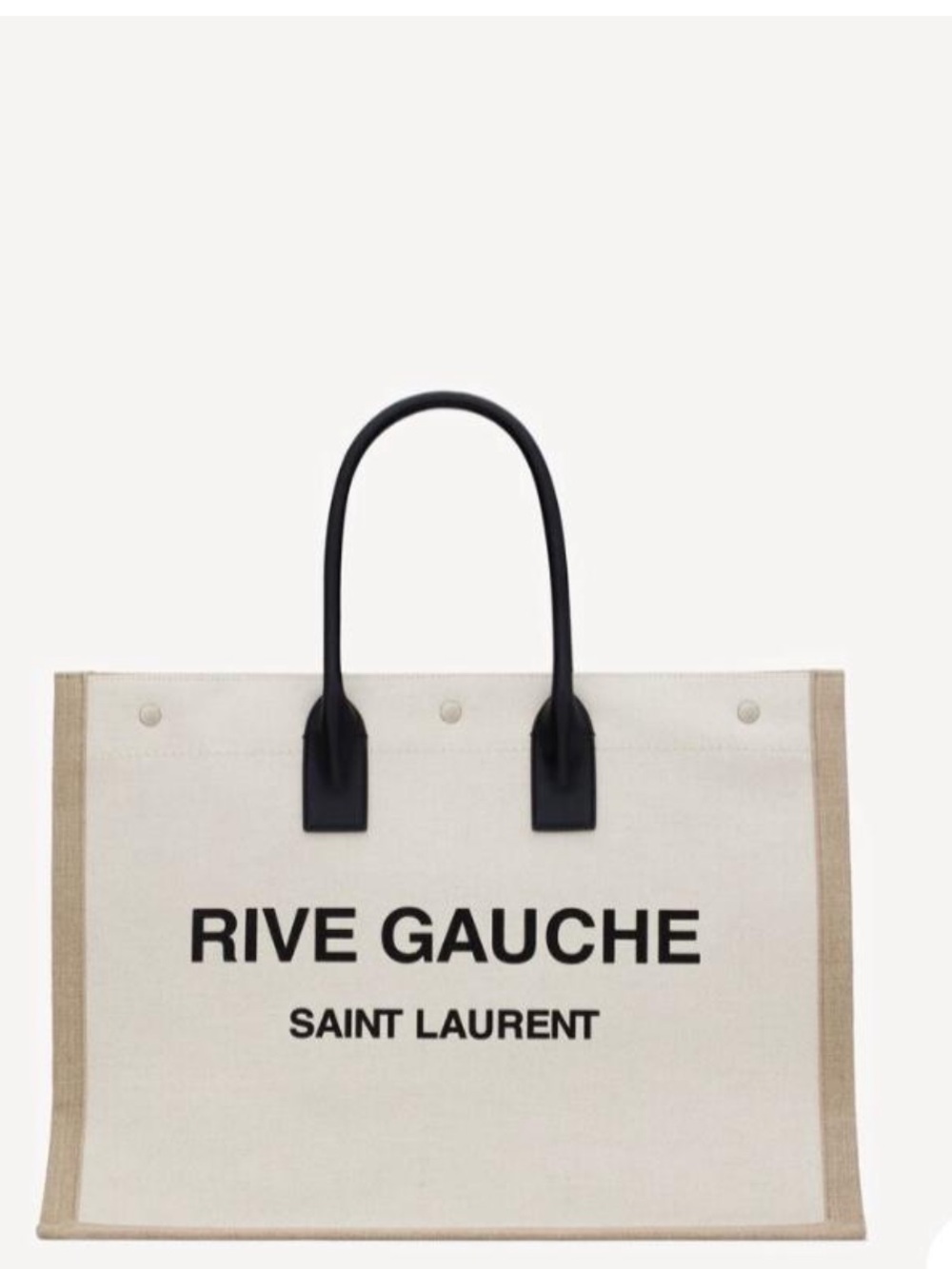 Saint Laurent Canvas Rive Gauche Tote in Natural and Black